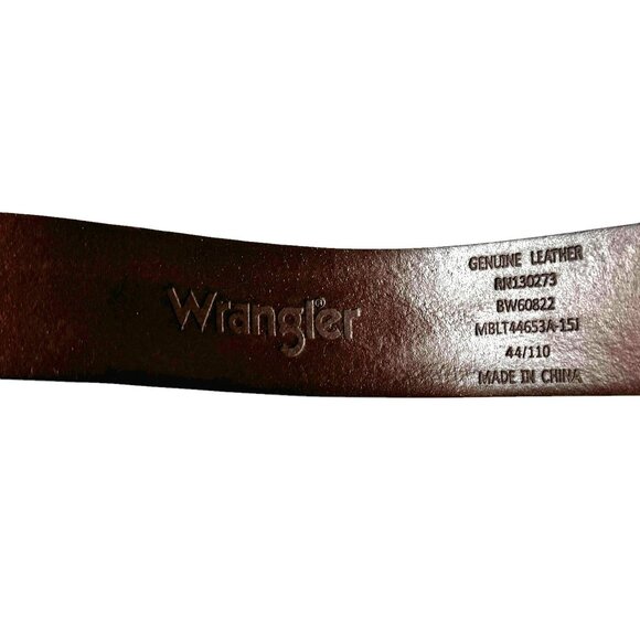 Vintage Wrangler Mowogo Lodge Brass Buckle Brown & Black Tooled Detachable Leath - Picture 10 of 11